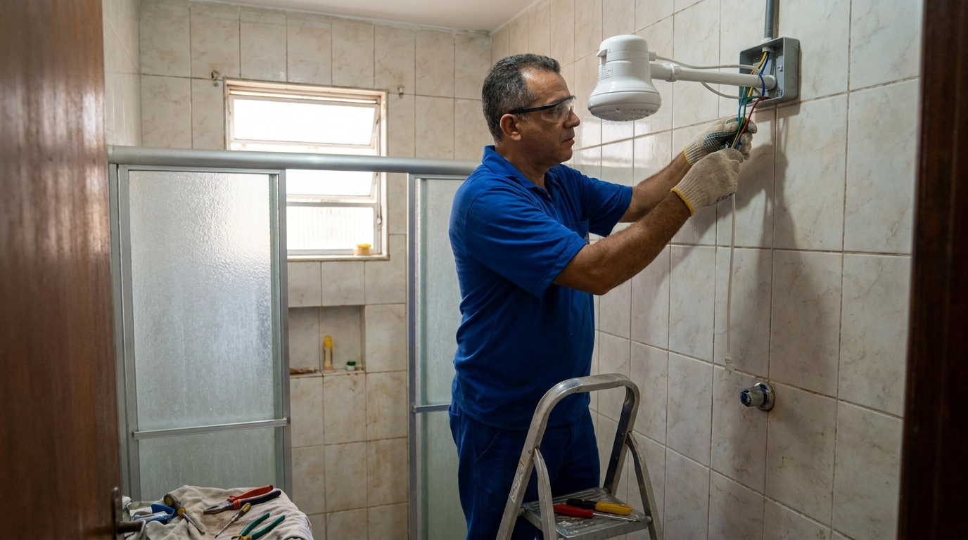 Substituição de Chuveiro Antigo no Limoeiro, Volta Redonda‑RJ